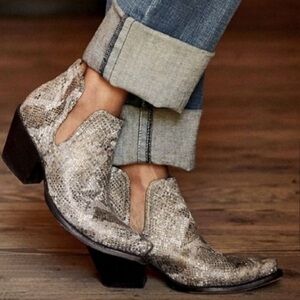 Ariat Dixon Snake Metallic Western Booties Boots Womens Size 6.5